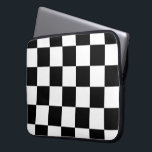 Chequered Black and White Laptop Sleeve<br><div class="desc">Cool simple black and white chequered pattern is made of rows of alternating white and black squares. Feel free to customise the product to make it your own. Digitally created 9000 x 6000 pixel image. Copyright ©2013 Claire E. Skinner, All rights reserved. To see this design on other items, click...</div>