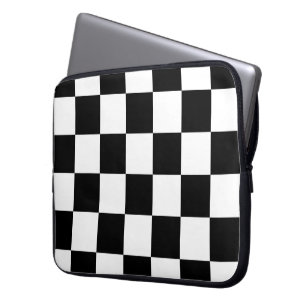 Chequered Black and White Laptop Sleeve