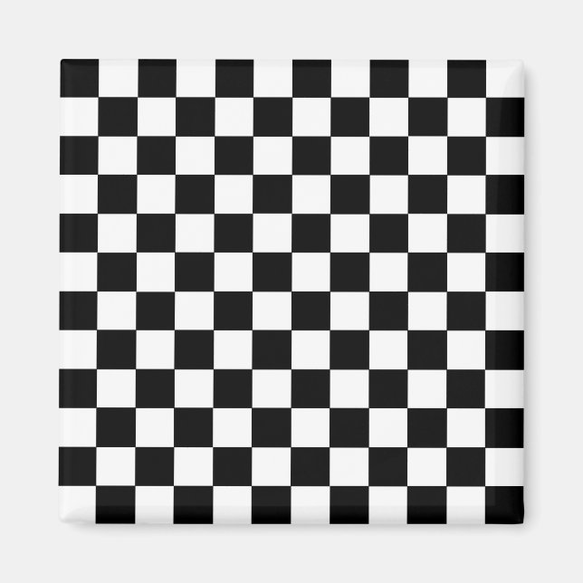 Chequered Black and White Magnet (Front)