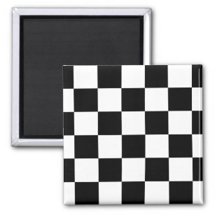 Chequered Black and White Magnet