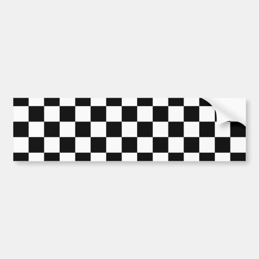Image of Chequered Black and White Pattern Bumper Sticker