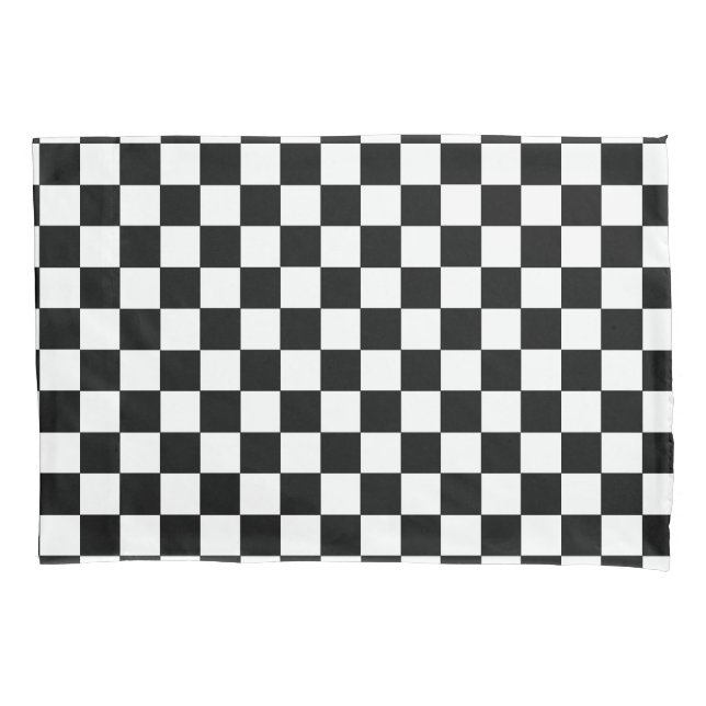 Chequered Black and White Pillowcase (Front)