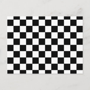 Chequered Black and White Postcard