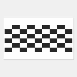 Chequered Black and White Rectangular Sticker