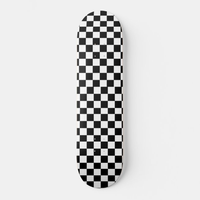 chequered Black and White skateboard. Skateboard (Front)