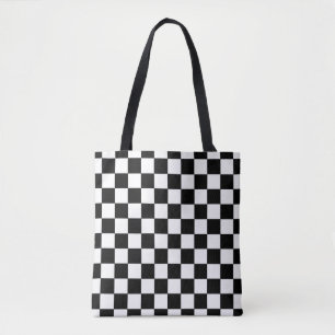 Chequered Black and White Tote Bag