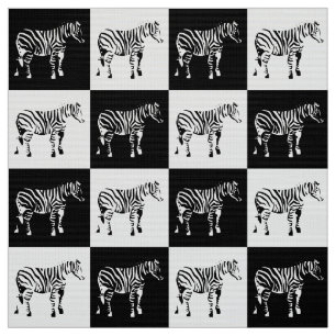 Chequered Black And White Zebra Fabric