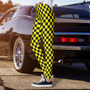 Chequered Black and Yellow Leggings
