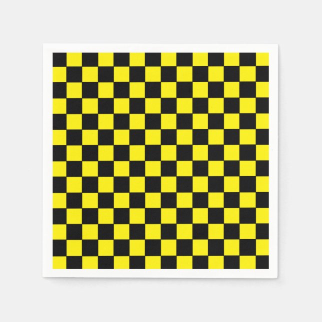 Chequered Black and Yellow Napkin (Front)