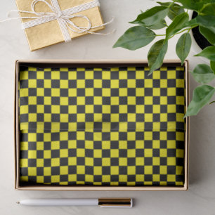 Chequered Black and Yellow Tissue Paper