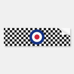 Chequered Black Racing Target Mod Bumper Sticker