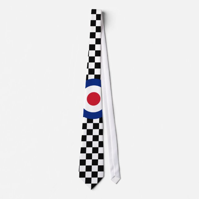 Chequered Black Racing Target Mod Tie (Front)