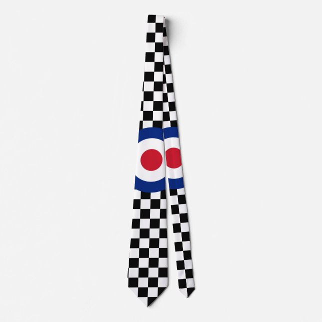 Chequered Black Racing Target Mod Tie (Front)
