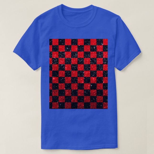 Chequered Black Red T-Shirt (Design Front)