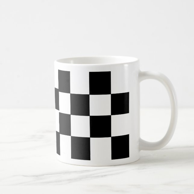 Chequered Black & White Coffee Mug (Right)