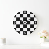 Chequered black white geometric retro w numbers