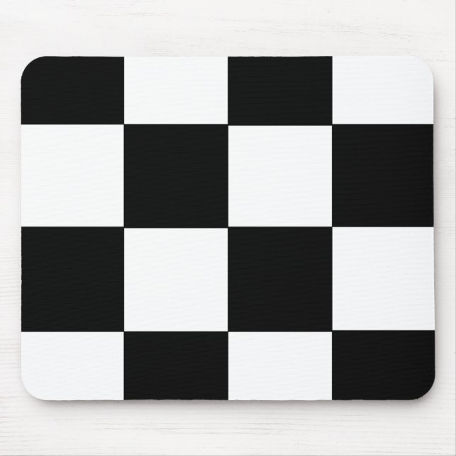 Chequered Black & White Mouse Mat (Front)