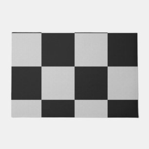Chequered Black & White Squares or CUSTOM COLOR Doormat