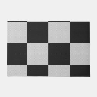 Chequered Black & White Squares or CUSTOM COLOR Doormat