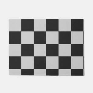 Chequered Black & White Squares or CUSTOM COLOR Doormat