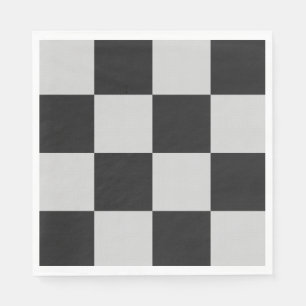 Chequered Black & White Squares or CUSTOM COLOR Napkin