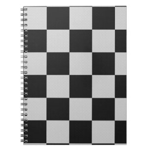 Chequered Black & White Squares or CUSTOM COLOR Notebook
