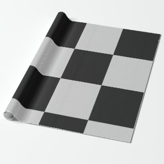 Chequered Black & White Squares or CUSTOM COLOR Wrapping Paper