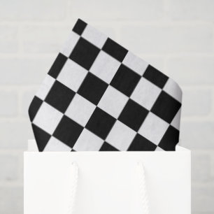 Chequered Black White Tissue Paper