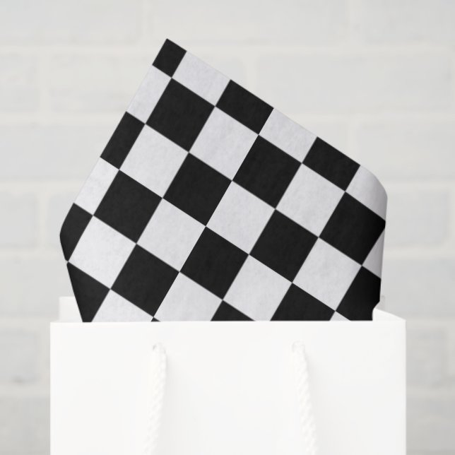 Chequered Black White Tissue Paper (Gift Bag)