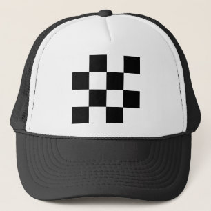 Chequered Black & White Trucker Hat