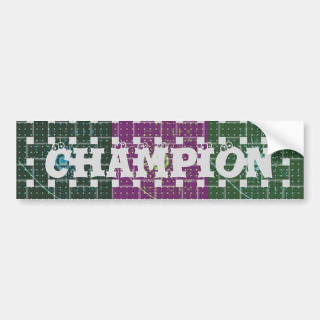 Chequered Blue and Purple Art Print Bumper Sticker (Front)