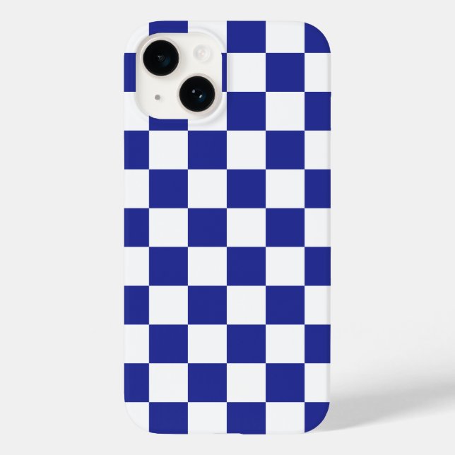 Chequered Blue and White  Case-Mate iPhone Case (Back)