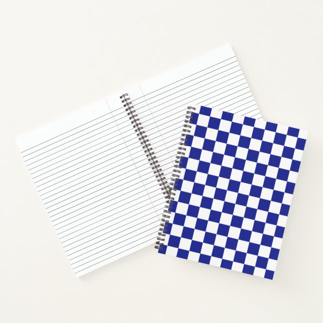 Chequered Blue and White  Notebook (Inside)