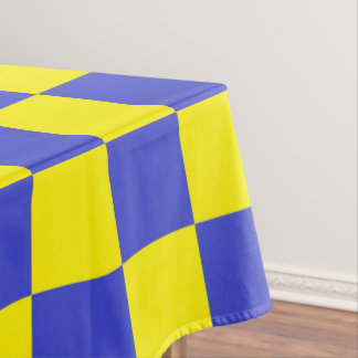Chequered Blue and Yellow Tablecloth