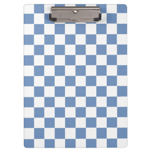 Chequered Blue/Grey and White Clipboard