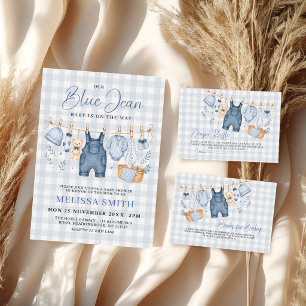 Chequered Blue Jean Baby Denim Books for Baby Enclosure Card