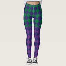 Chequered Blue, purple and Green Smaller Leggings.