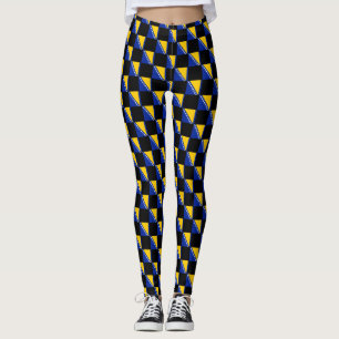 Chequered Bosnia and Herzegovina Flag Pattern  Leggings