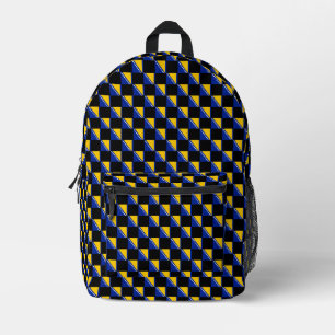Chequered Bosnia and Herzegovina Flag Pattern Printed Backpack
