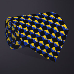 Chequered Bosnia and Herzegovina Flag Pattern Tie