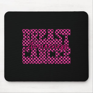 Chequered Breast Cancer In October We Wear Pink Me Mouse Mat