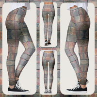 Chequered Brick Red and Grey Grunge Chic