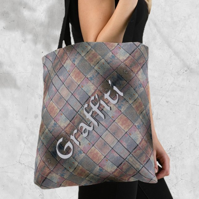 Chequered Brick Urban Grunge Personalised Tote Bag (Creator Uploaded)