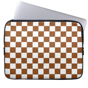 Chequered Brown and White  Laptop Sleeve