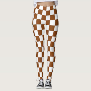 Chequered Brown and White  Leggings