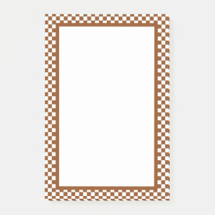 Chequered Brown and White Post-it Notes