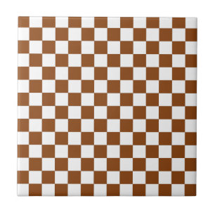 Chequered Brown and White  Tile