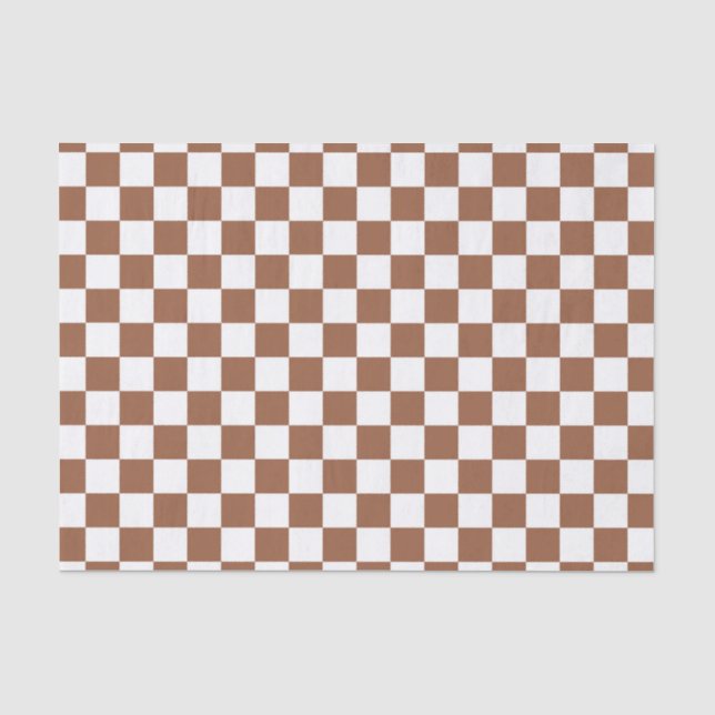 Chequered Brown and White Tissue Paper (Front)