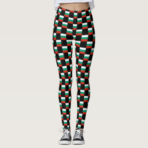 Chequered Bulgaria Flag Pattern  Leggings