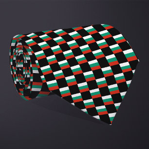 Chequered Bulgaria Flag Pattern Tie